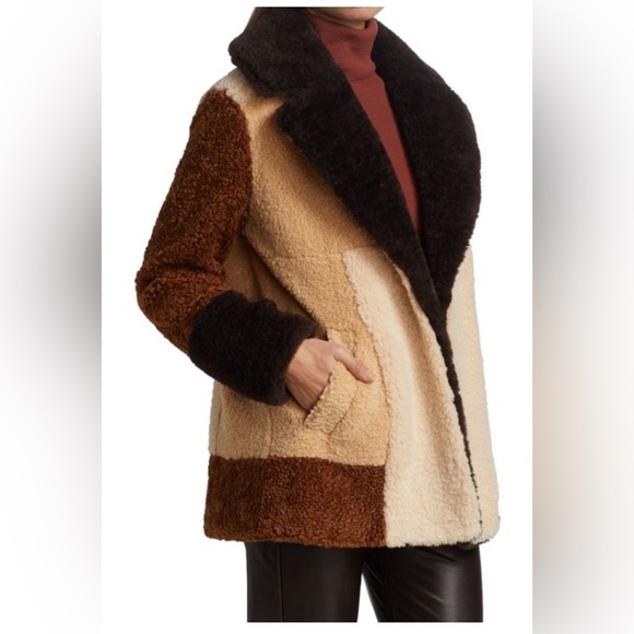 A.L.C. Stefan Sherpa Coat Color Block Teddy Coat Sz M - Picture 4 of 6